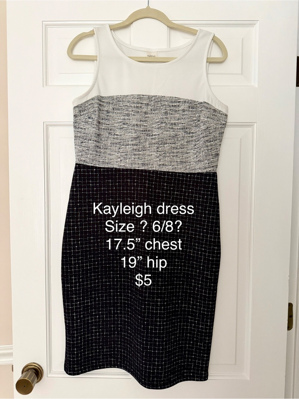 Colorblock Sheath Dress in White and Black